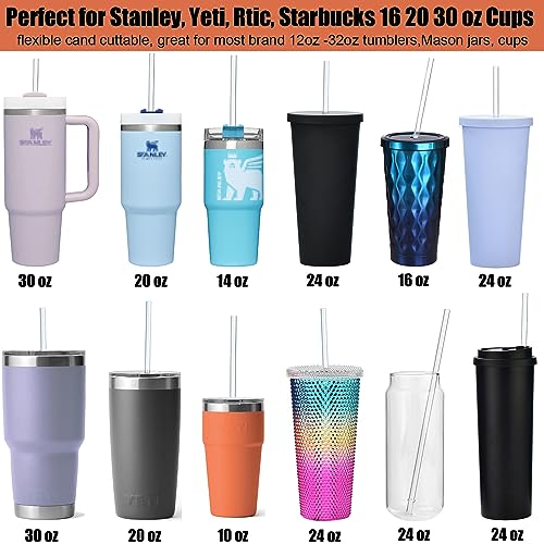 Reusable Clear Plastic Straws with Cleaning Brush O899