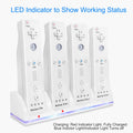iMountek 4 Remotes Charging Dock Game Controller Charger for Wii Nintendo White