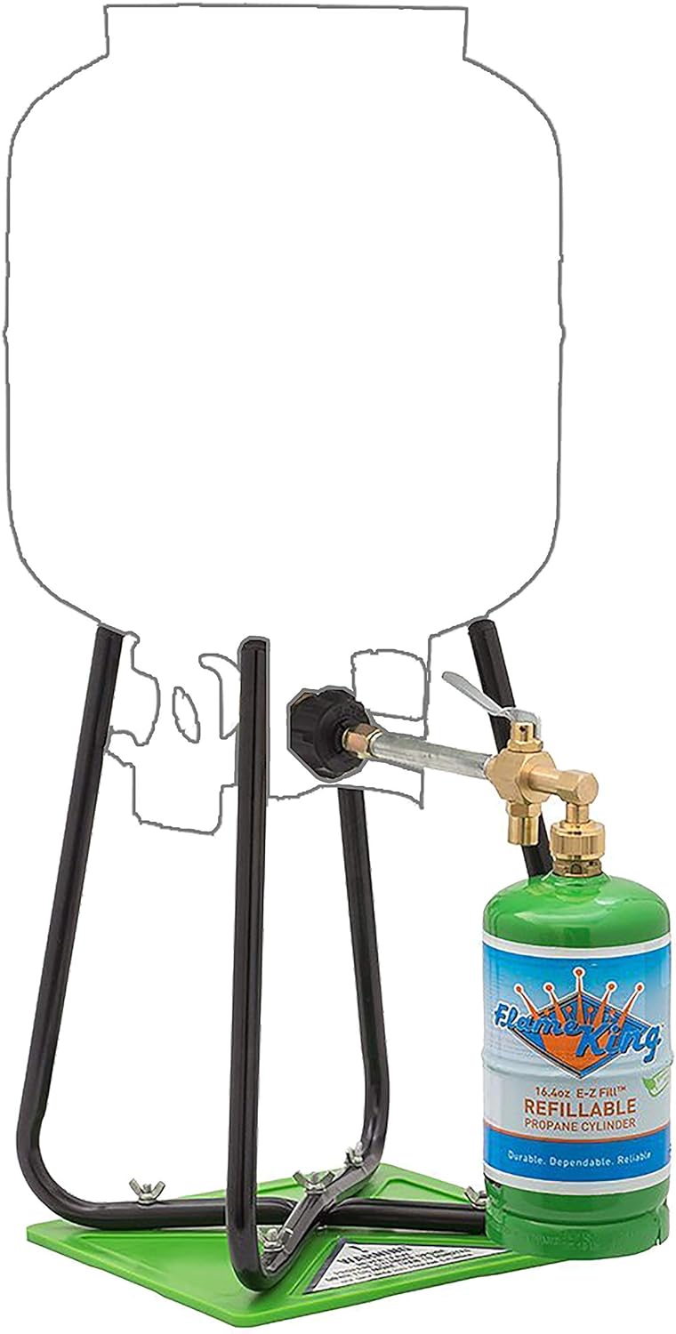 Refillable 1LB Empty Propane Cylinder Tanks (2-Pack) with Refill Kit and CGA600 Connection Z699976