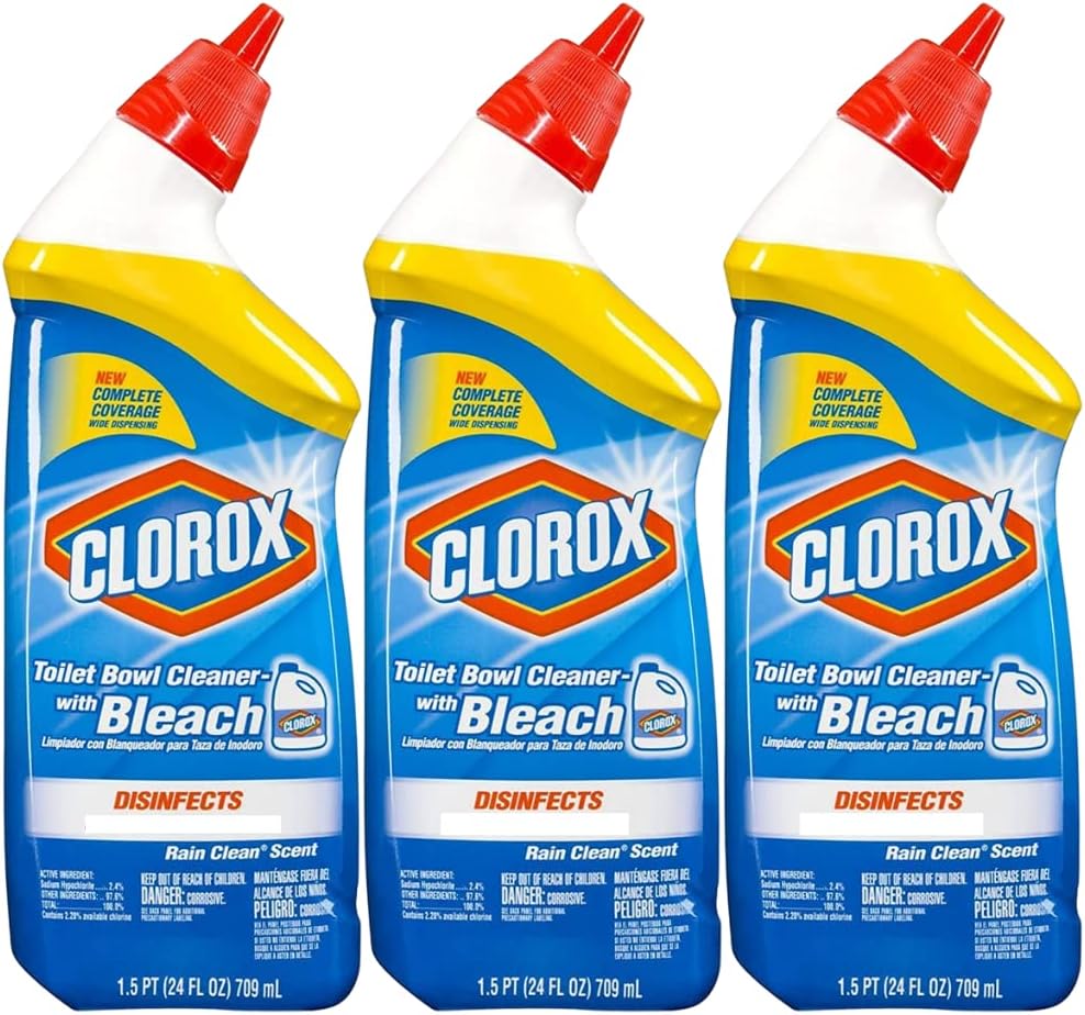 Toilet Bowl Cleaner with Bleach, Rain Clean, 24 oz G36509