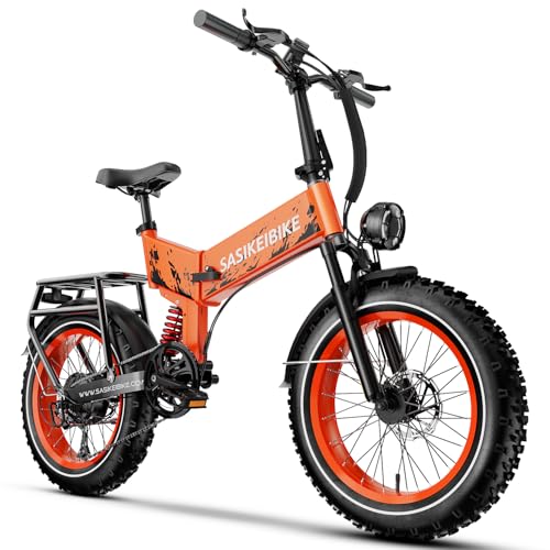 Folding Electric Bike for Adults Full Suspension, 20" Fat Tire D6225