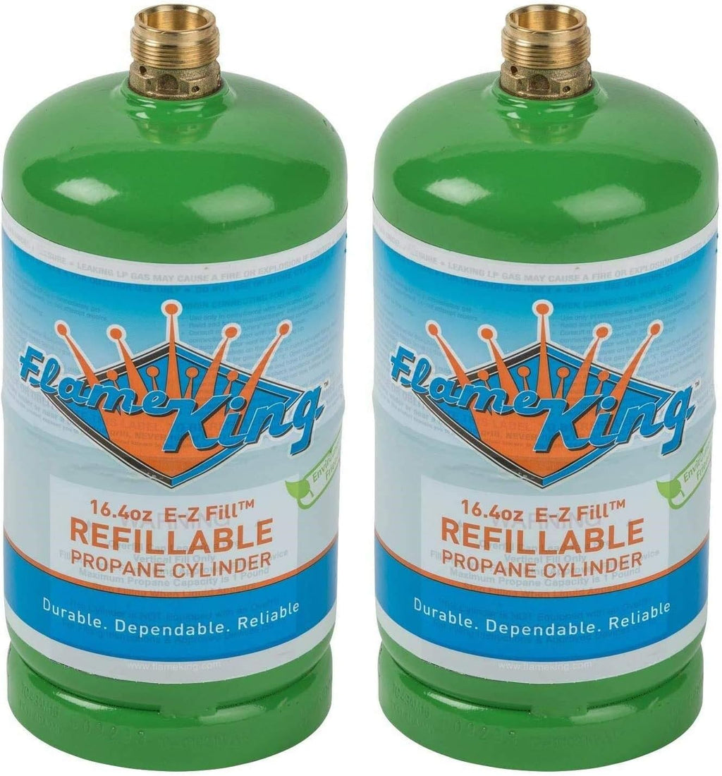 Refillable 1LB Empty Propane Cylinder Tanks (2-Pack) with Refill Kit and CGA600 Connection Z699976
