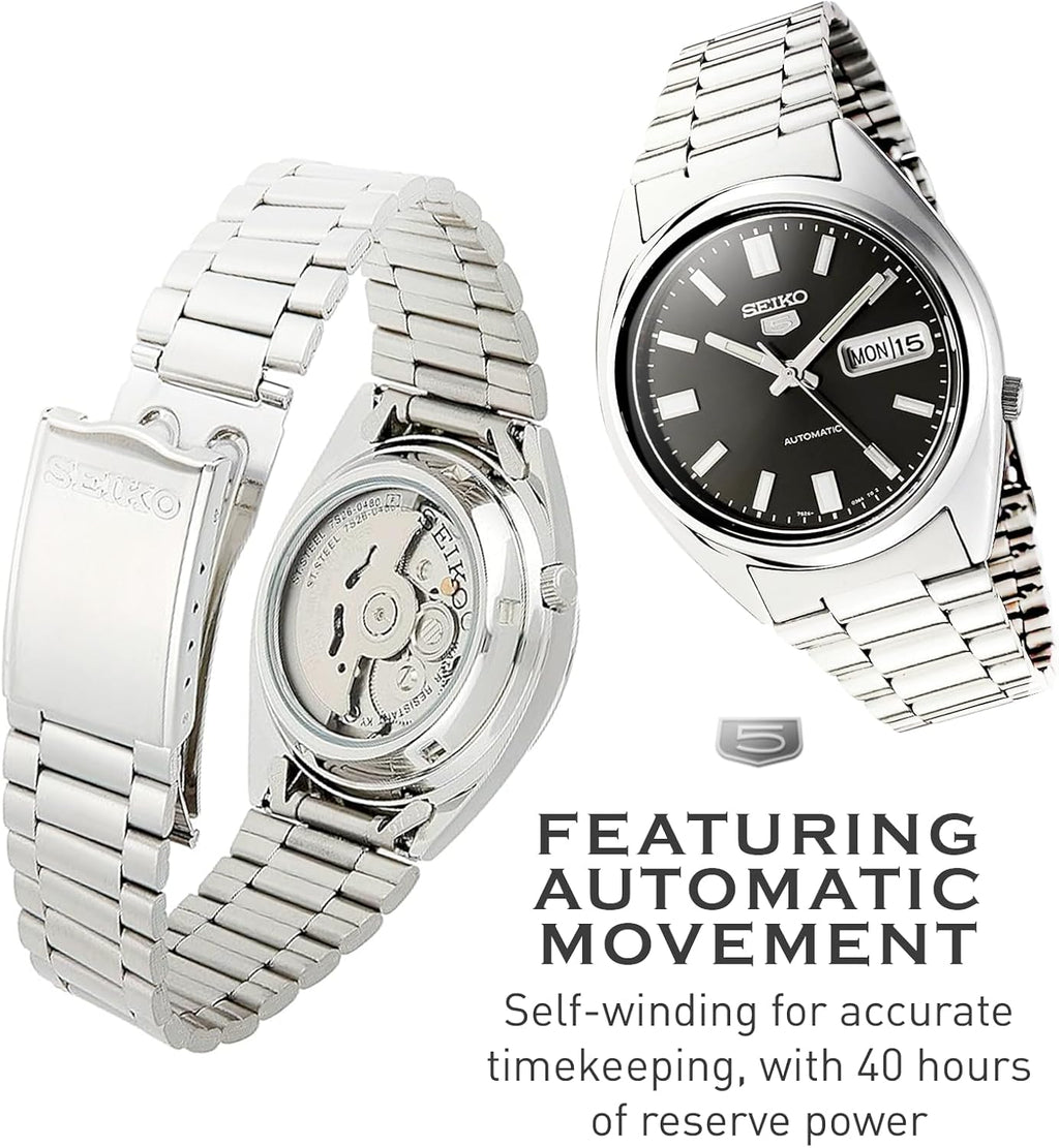 Automatic Watch for Men - Black Dial Silver Stainless Steel N25778