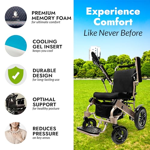 Foldable Electric Wheelchair for Adults, Lightweight Portable Power Chair N236