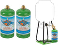 Flame King Refillable 1LB Empty Propane Cylinder Tanks (2-Pack) - with Refill Kit and CGA600 Connection