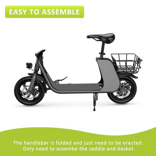 Foldable Electric Scooter for Adults with Seat and Basket N2591