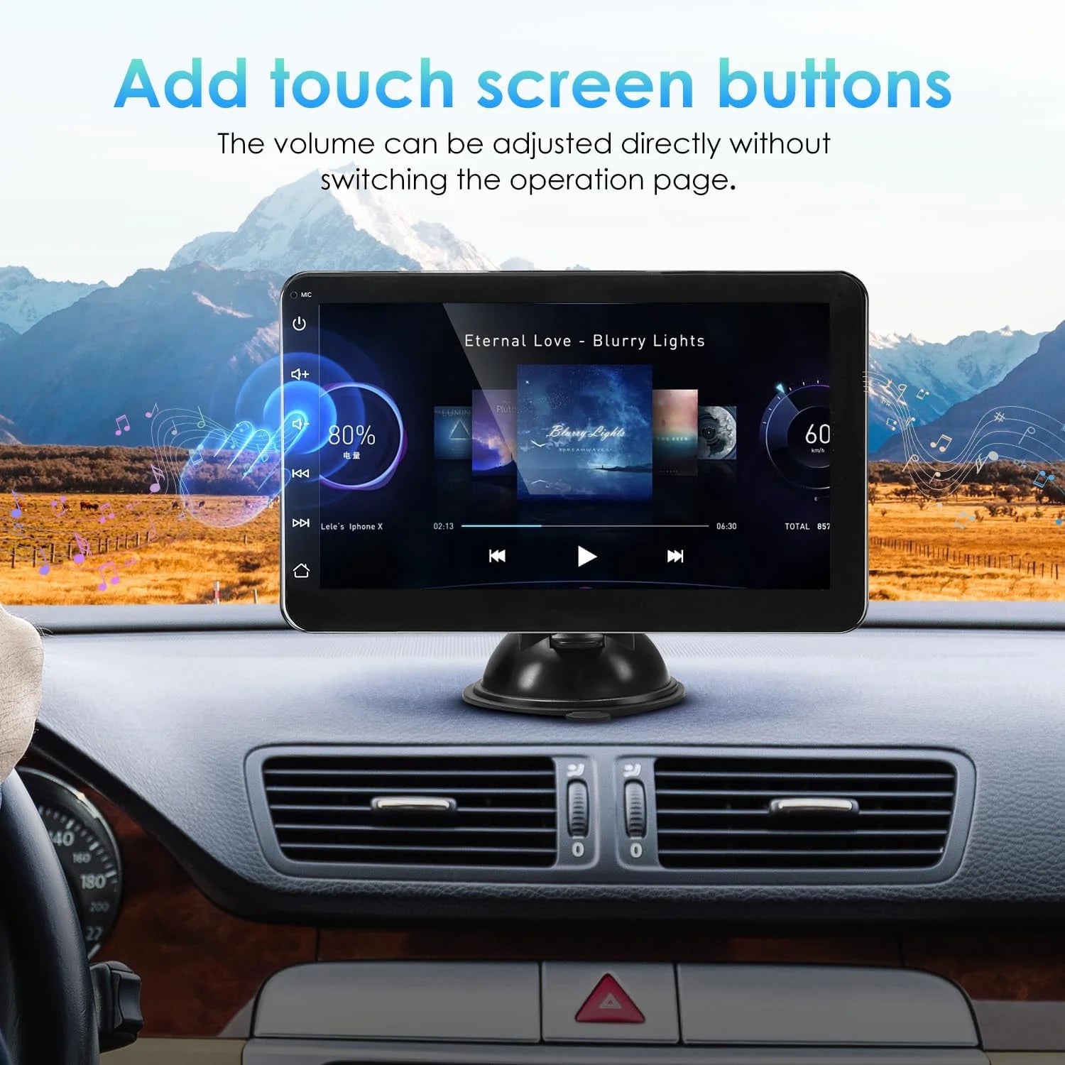 Portable 7-Inch Car Stereo with Wireless CarPlay & Android Auto W452