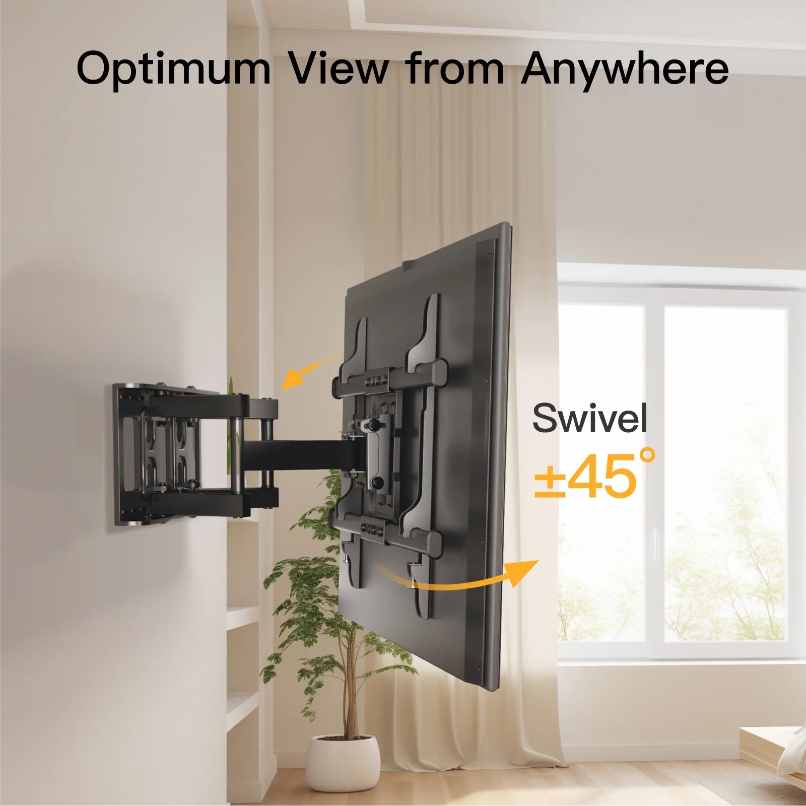 Full Motion TV Wall Mount for 37-75 inch Flat and Curved TVs, Holds 132lbs U71104