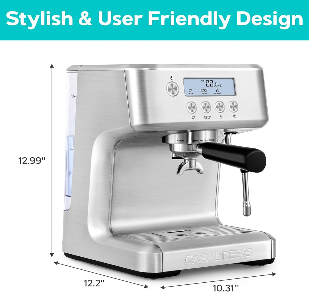 Espresso Machine with LCD Display and Milk Frother N923