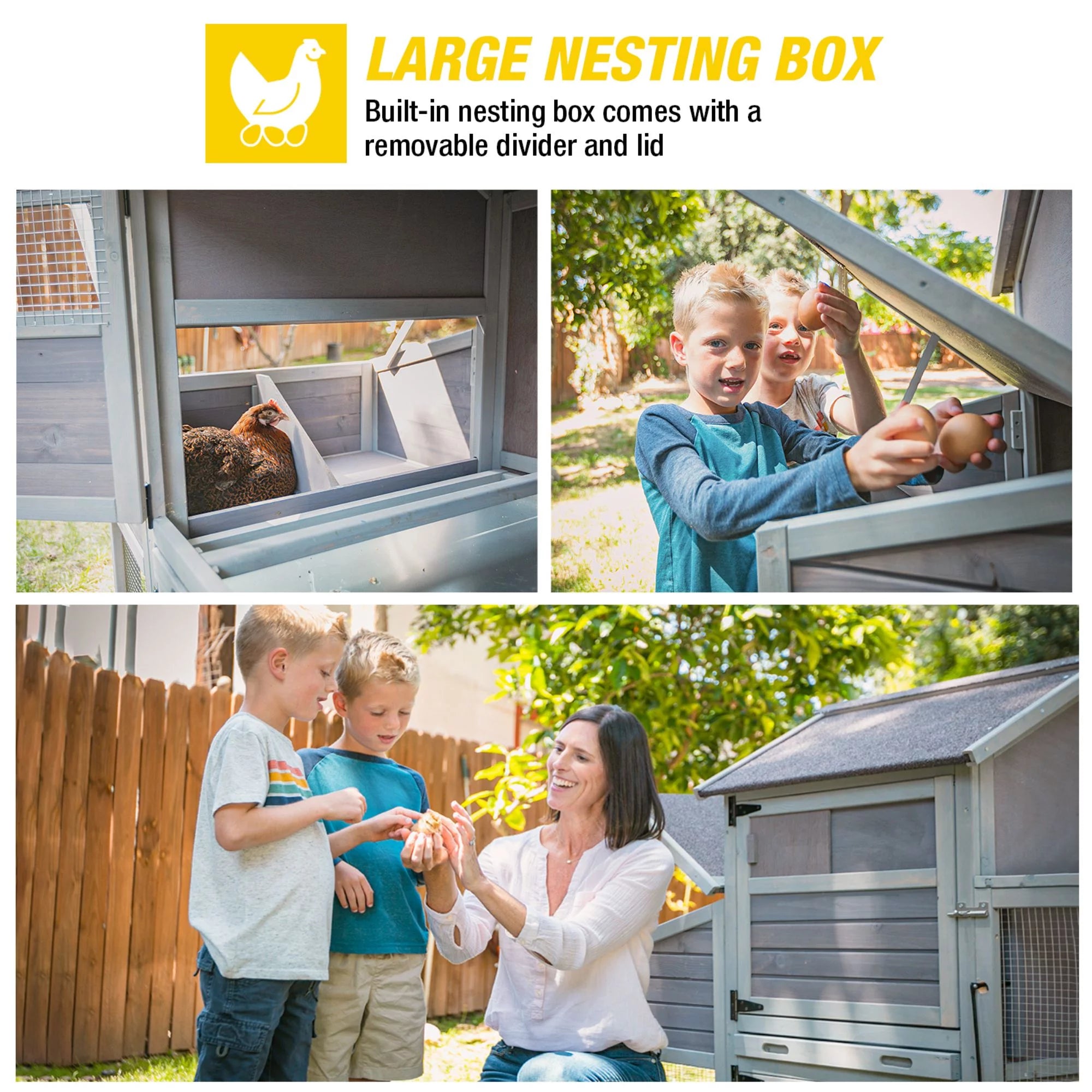 Wooden Chicken Coop with Wheels for 4 Chickens H8099