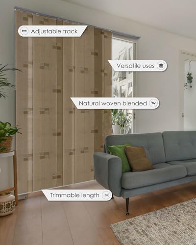 Adjustable Sliding Track Vertical Blinds for Windows, Room Dividers X60372