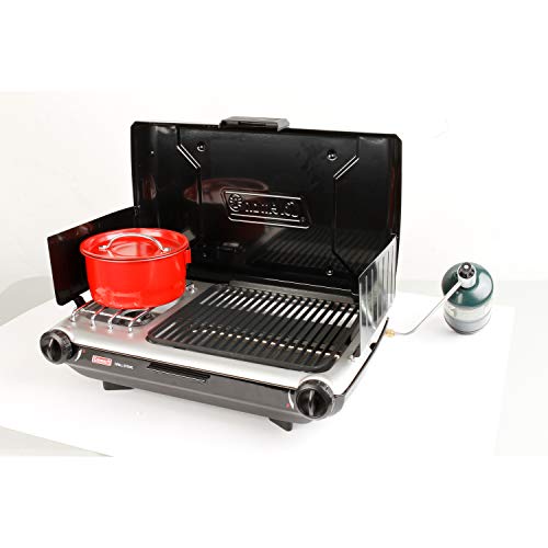 Tabletop 2-in-1 Camping Grill/Stove, 2-Burner Propane, 20,000 BTU E89619