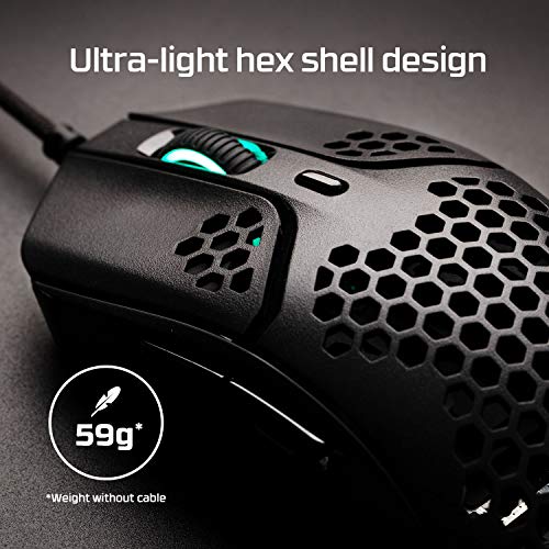 Gaming Mouse - Ultra-Lightweight, 59g, Honeycomb Shell, Black/Red U4751