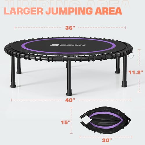 Foldable Mini Trampoline for Adults with Durable Bungees V5441