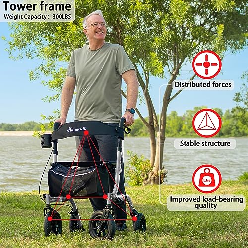 Lightweight Foldable Rollator Walker with Seat for Seniors L637255