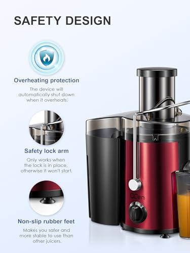Juicer Machine, 800W Centrifugal Extractor with Wide Mouth Feed Chute, Stainless Steel, BPA-free V753