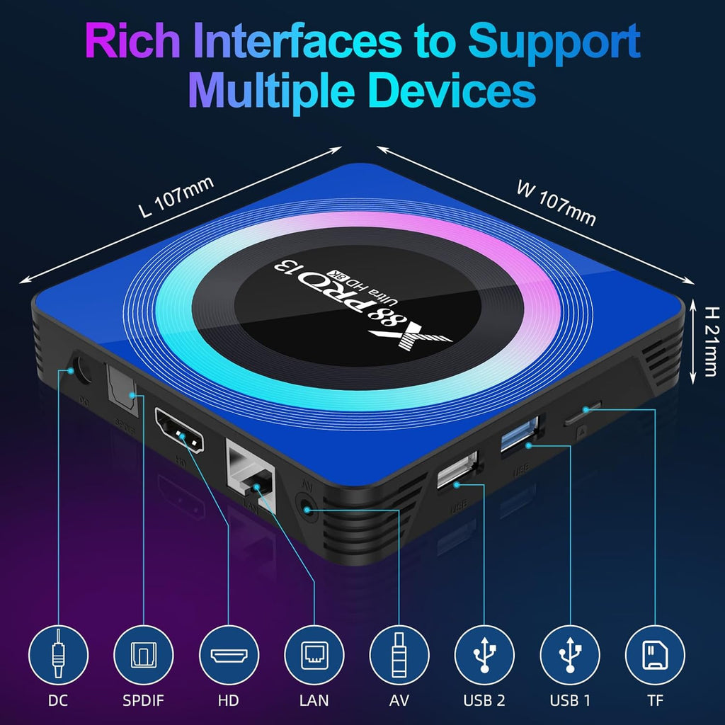 TV Box, 4GB RAM 64GB ROM, WiFi 6, HDR10 M44707