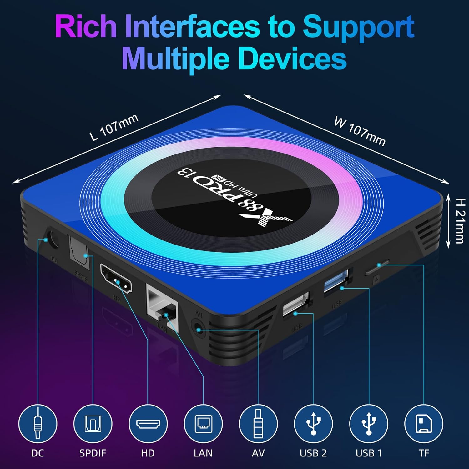TV Box, 4GB RAM 64GB ROM, WiFi 6, HDR10 M44707