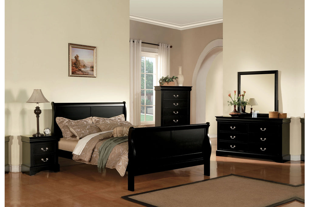 King Sleigh Bed in Black D199713