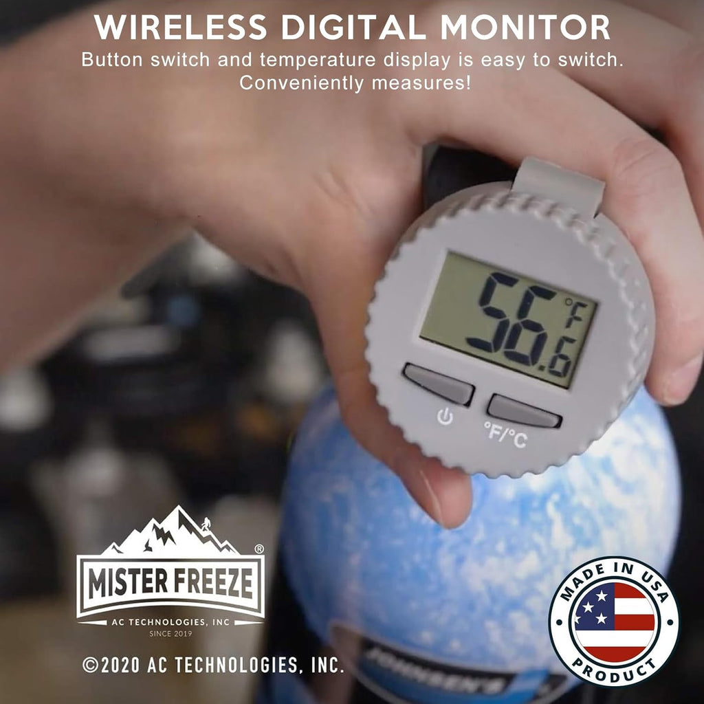 AC Refrigerant Recharge Kit with Wireless Digital Temperature Sensor, 14 oz F5204
