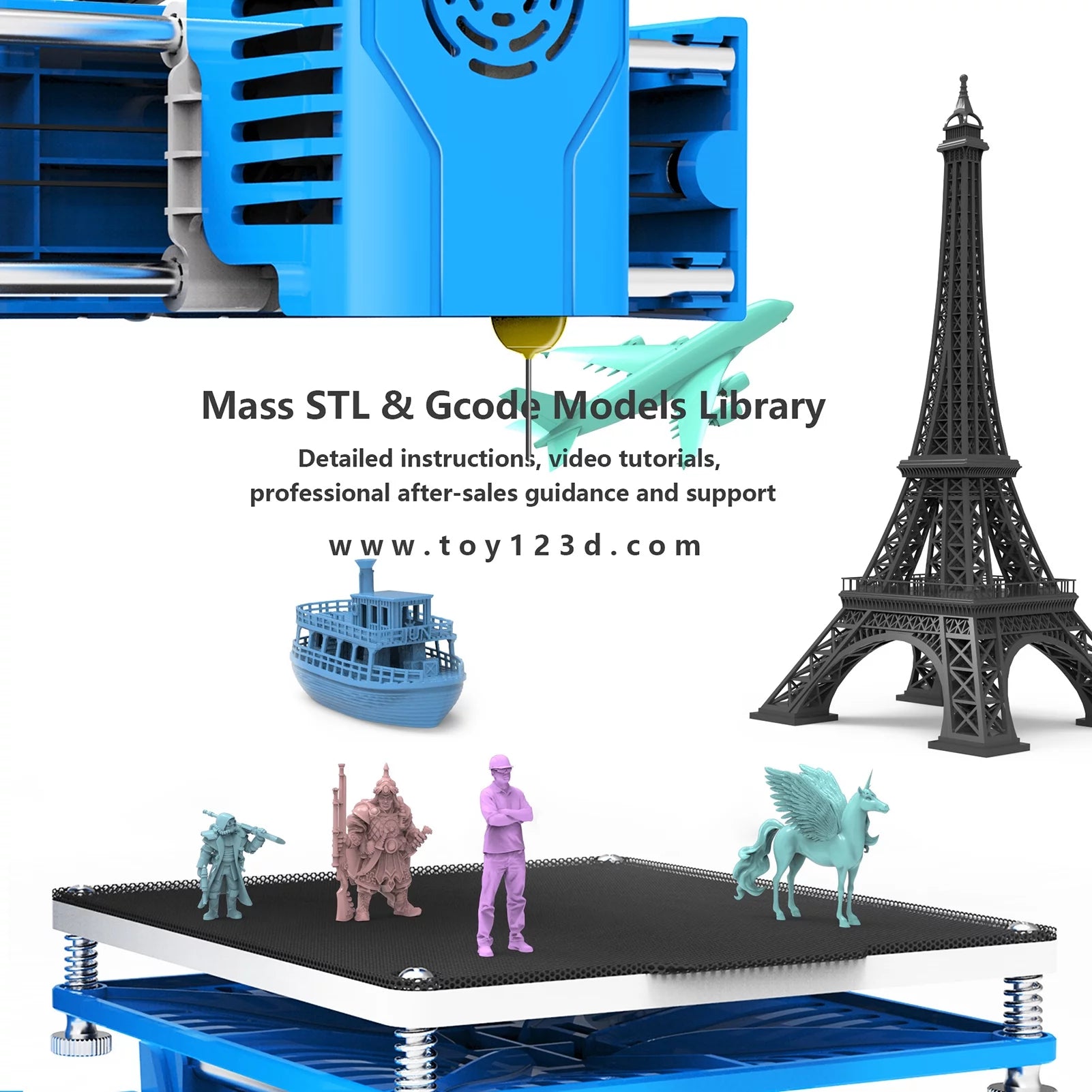 Mini 3D Printer for Kids and Beginners, 100x100x100mm K883294