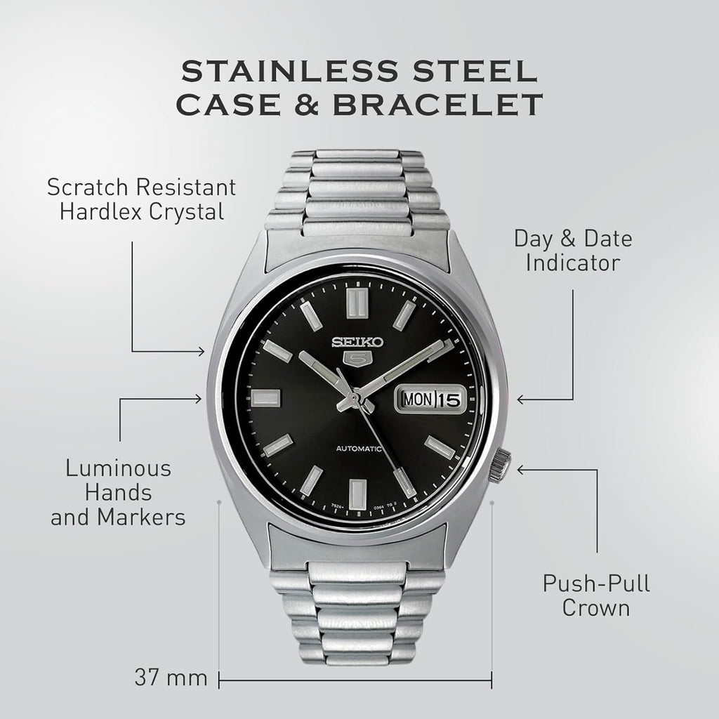 Automatic Watch for Men - Black Dial Silver Stainless Steel N25778