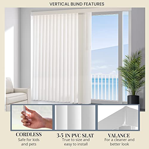 Vertical Blinds for Doors, Blackout Window Shade, 78"W x 84"H Q307