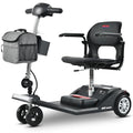 Super Lightweight Folding Electric Scooter 3-Wheel Foldable Mobility Scooter Powered Scooter for Adults & Seniors, Airline Approved with Detachable Lithium Battery (Black)