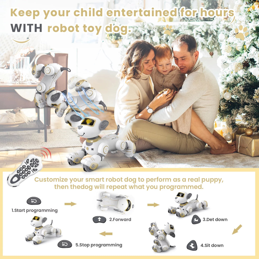 Remote Control Robot Dog for Kids Interactive Robotic Pet Follow Me Programmable Sing and Dance H2616