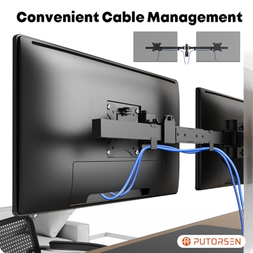 Dual Monitor Wall Mount for 24-38 Inch Screens, VESA 75x75/100x100mm, Black I8309