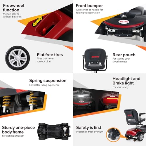 Compact 4-Wheel Mobility Scooter for Seniors and Adults T9428