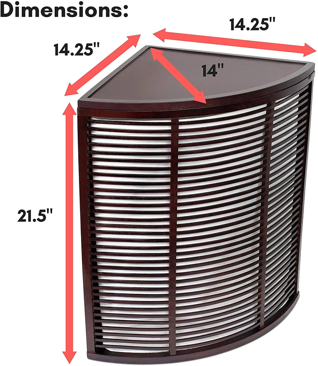 Compact Corner Laundry Hamper with Lid - Black N4413