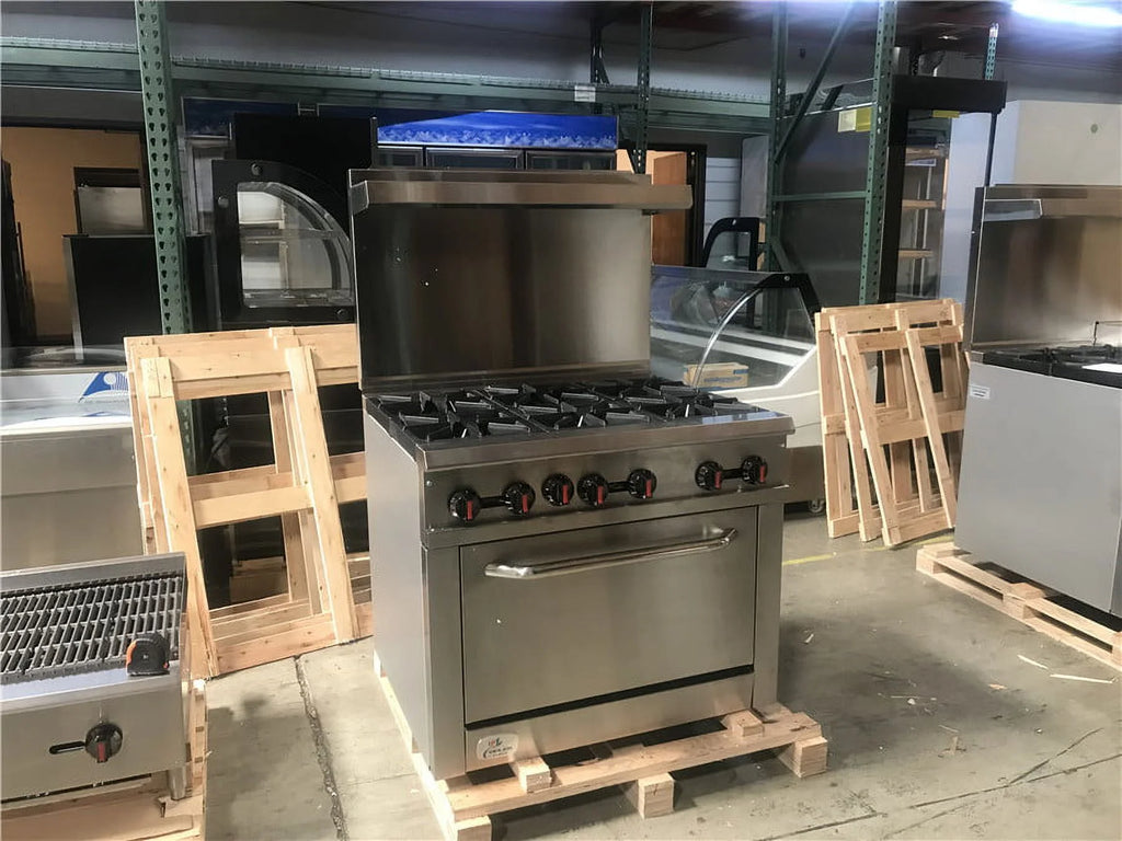 Commercial Range & Oven, 6 Burners, 36" Width, Natural Gas and Propane L92582