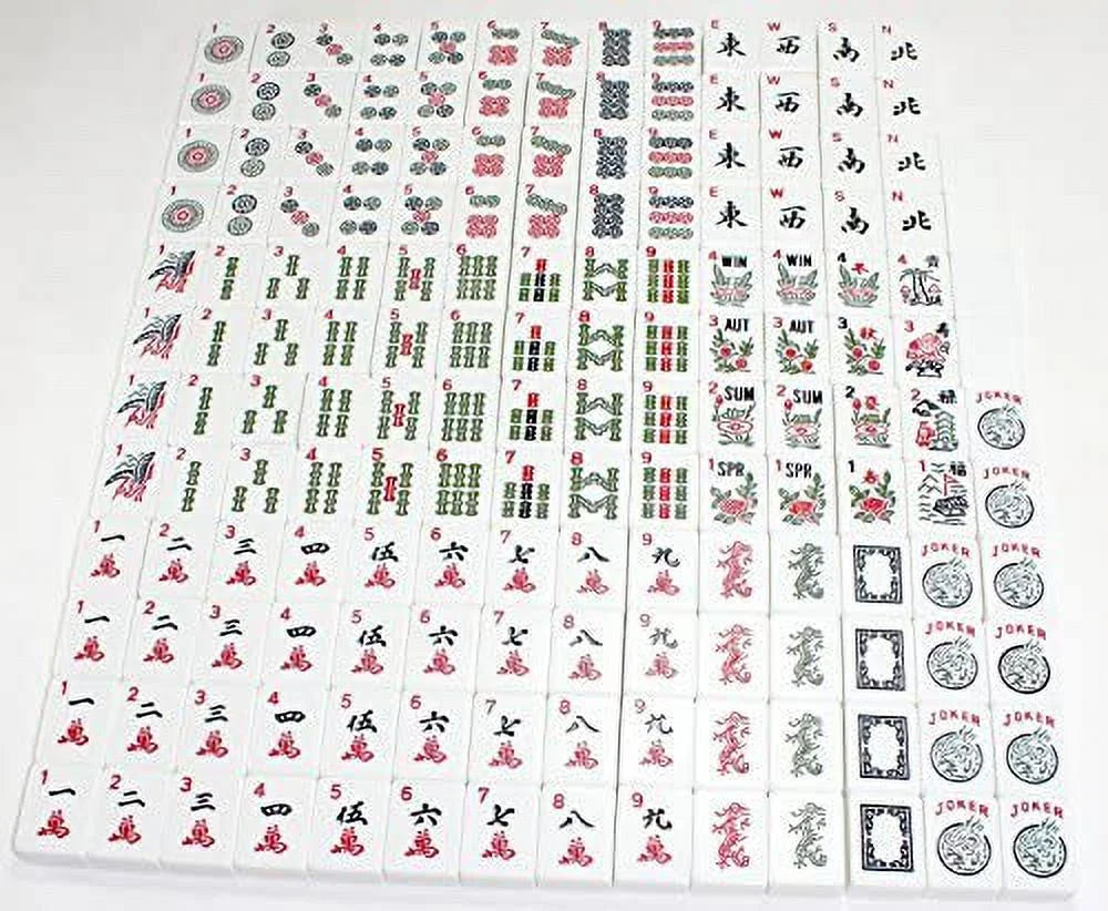 American Mah Jong Set with 4 Pushers, 4 Clear Racks, 166 Tiles Y726