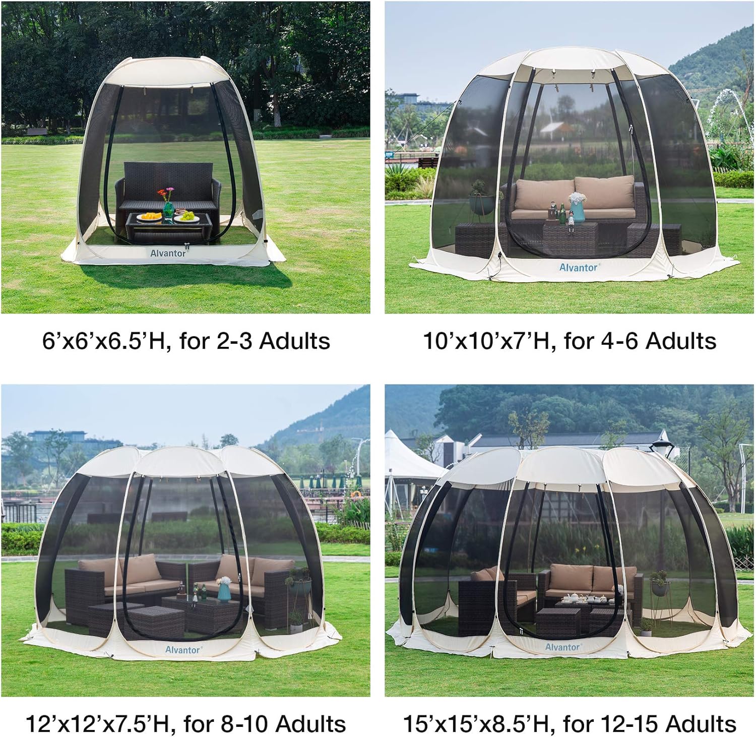 Hexagon Pop Up Camping Shelter with Mesh Walls O93524