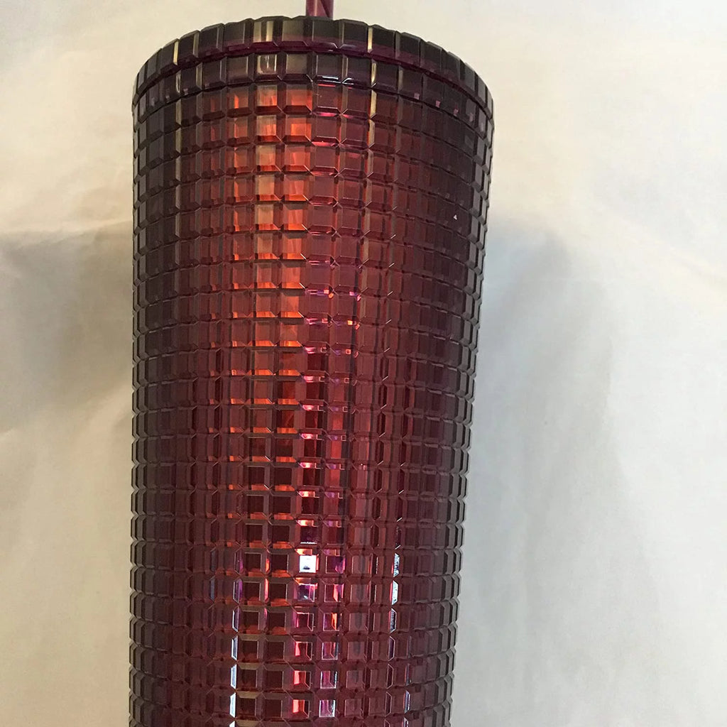 Berry Plum Grid Disco Cold Cup Tumbler U32089