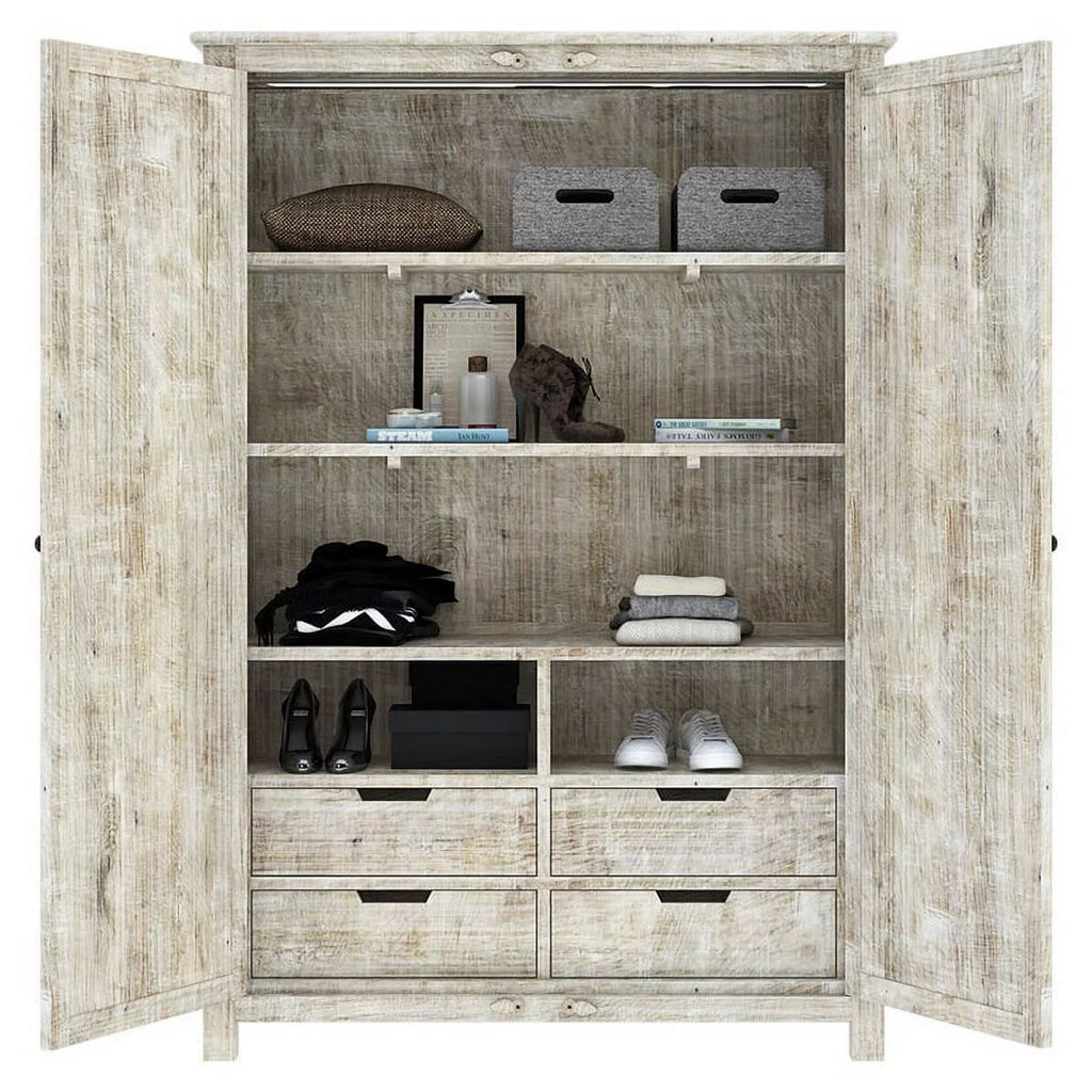 Carved Wooden Wardrobe Cabinet Q978