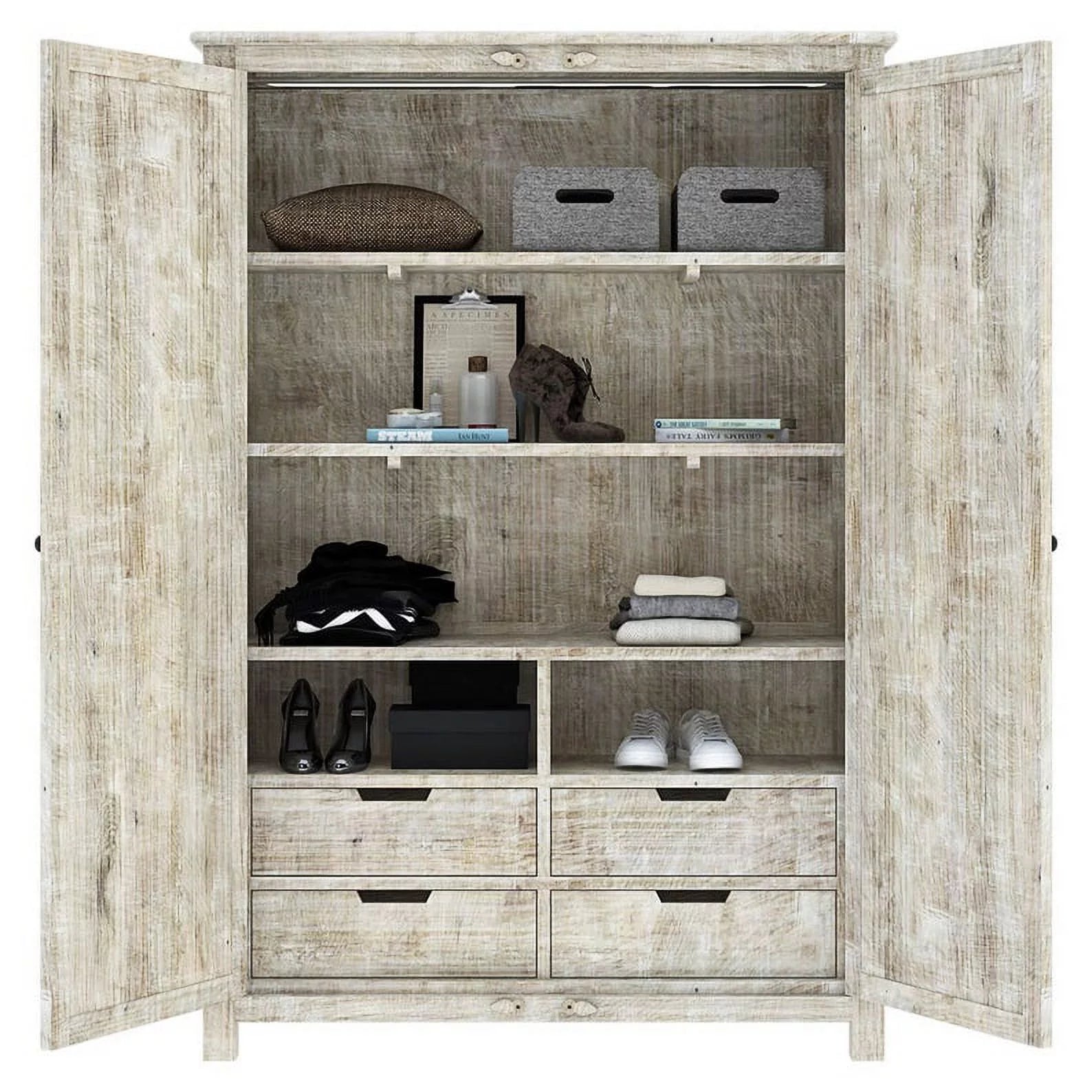 Carved Wooden Wardrobe Cabinet Q978