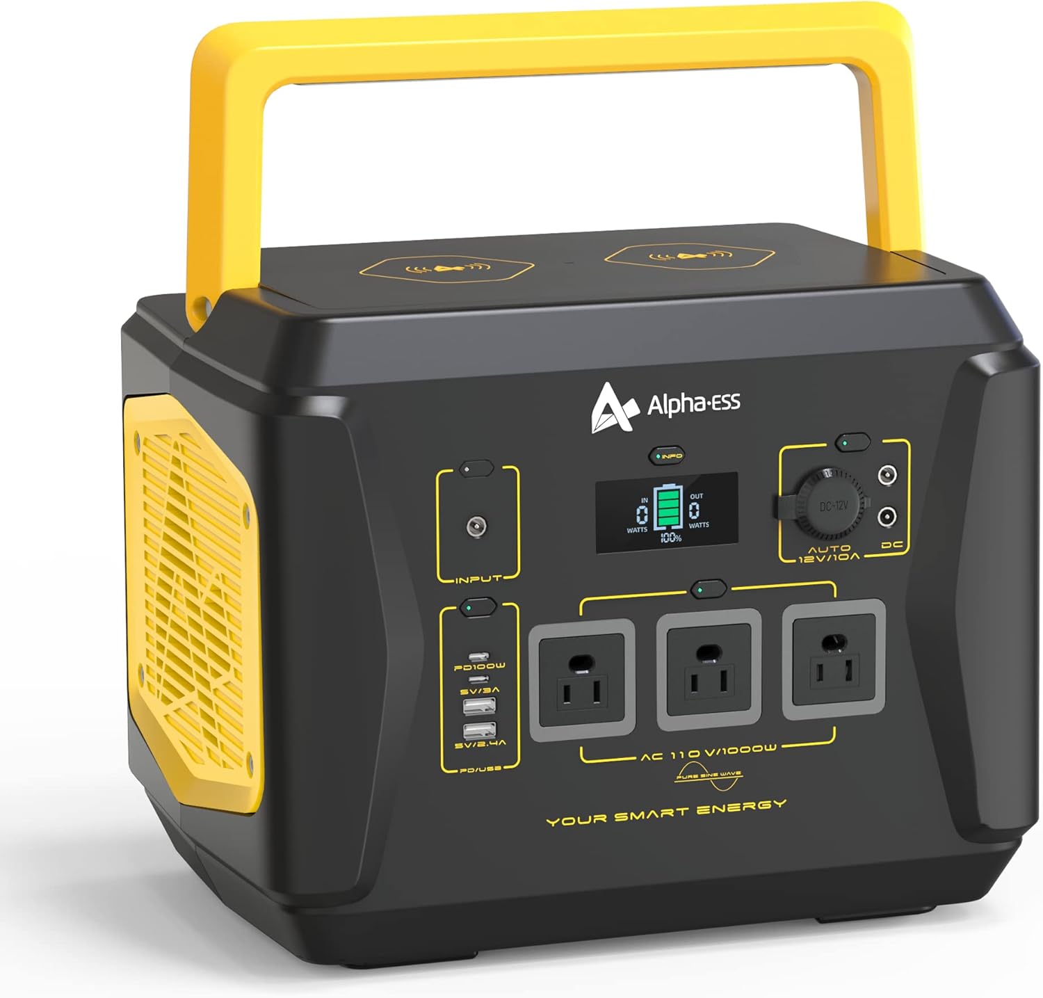 Portable Power Station 1000W Solar Generator 1036.8Wh with 3 AC Outlets, AlphaESS Electric Generator for Home Use, Emergency Backup, Power Outage, Outdoor Camping, Road Trip
