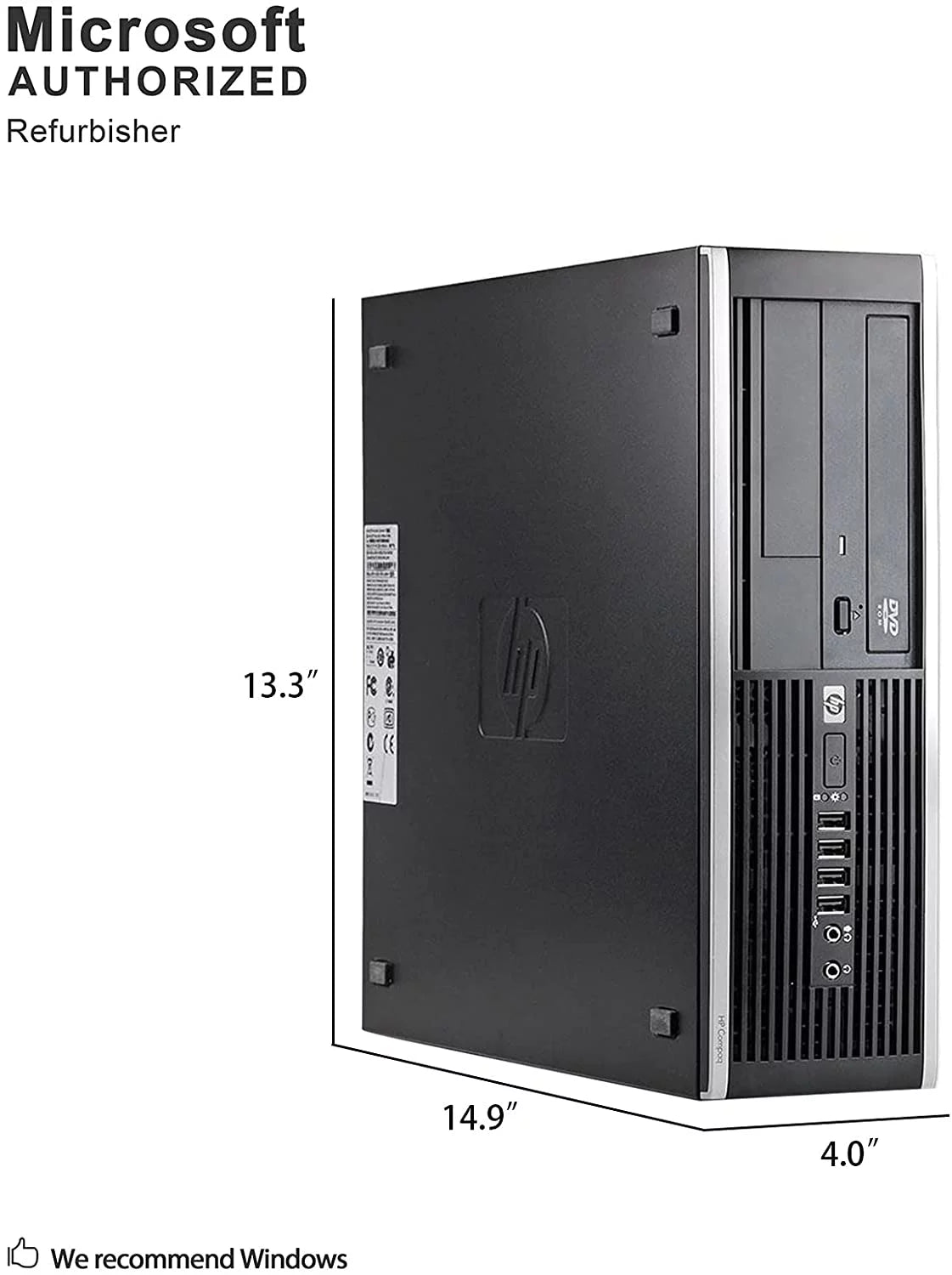 Refurbished Desktop Computer Tower PC, Intel Quad Core i3, 4GB RAM, 2TB HDD, Windows 10 Pro, with Keyboard and Mouse E174685