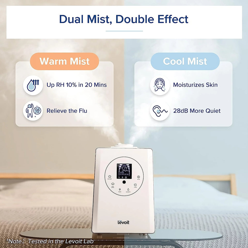 Warm and Cool Mist Humidifier, 6L, 753 sq ft R454