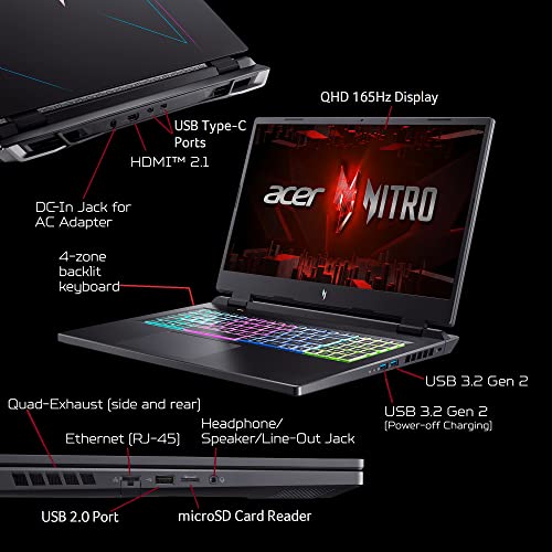 Gaming Laptop 17.3" QHD 165Hz, 64GB RAM, 2TB SSD R750