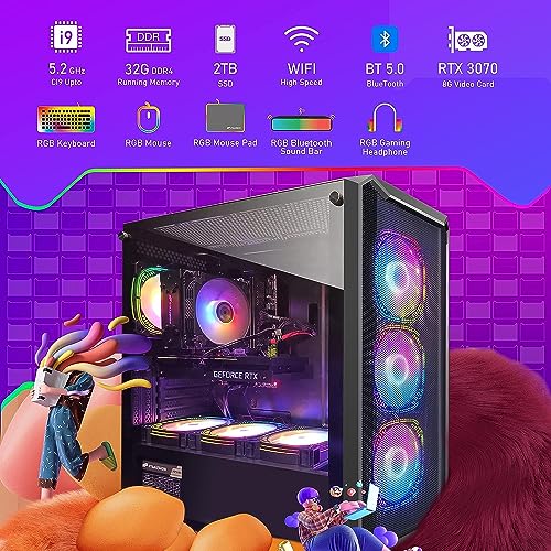 Gaming Desktop PC, Radeon RX 560, Intel Core i5, 16G Memory, 512G SSD T397