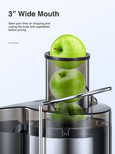 Juicer Machine, 800W Centrifugal Extractor with Wide Mouth Feed Chute, Stainless Steel, BPA-free V753
