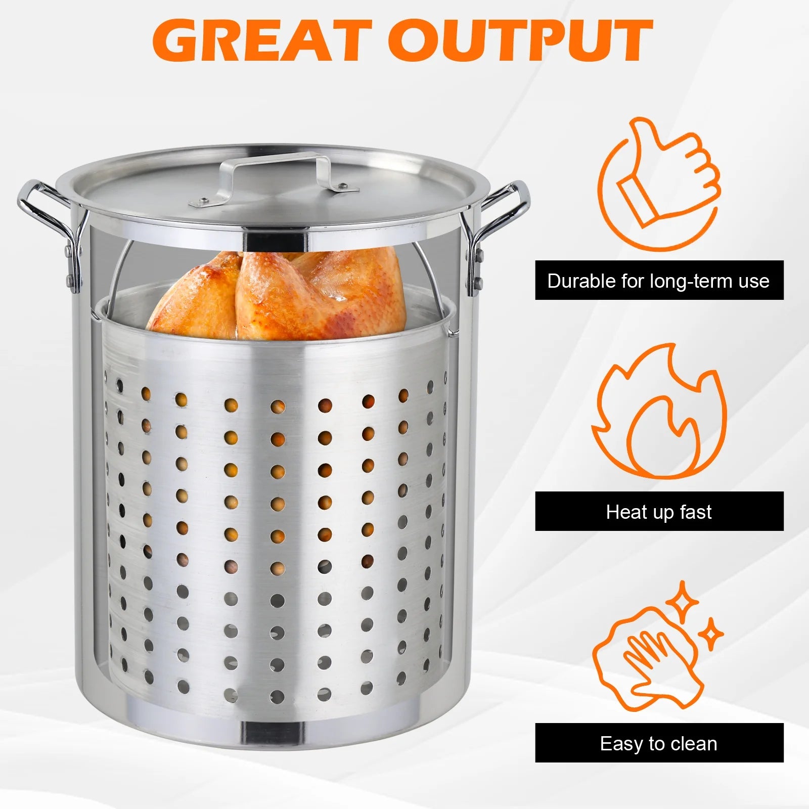 Turkey Fryer 30 Qt Cooker Set with Tripod Stand and Gas Burner W63523