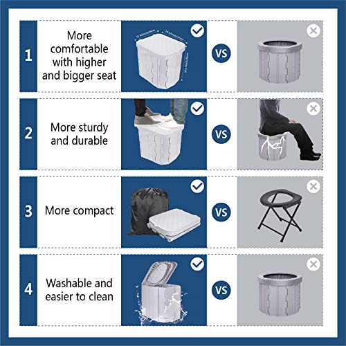 Portable Folding Camping Toilet with Lid for Adults N55353