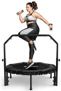 Foldable Mini Trampoline with Adjustable Foam Handle for Indoor Workout M8038