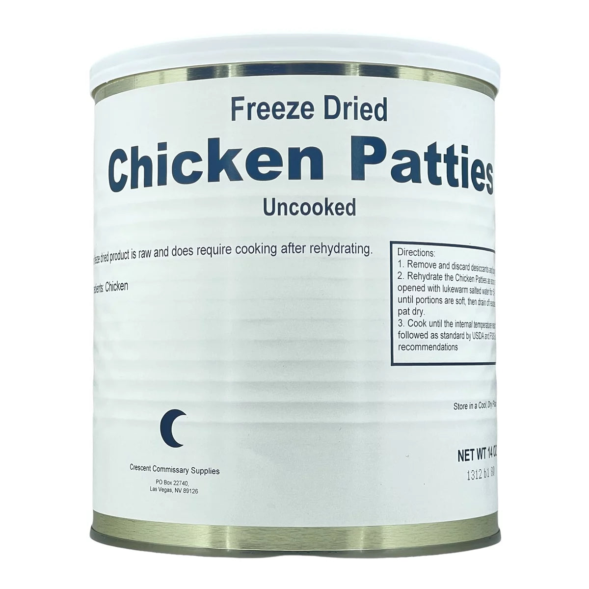 Freeze Dried Chicken Patties Emergency Food, 6 Cans W17716