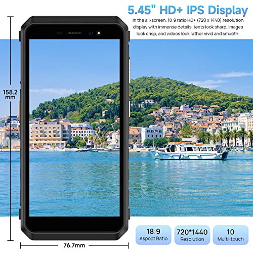 Rugged Smartphone 8150mAh 8GB RAM 32GB Storage 16MP Camera 5.45" HD+ IP68 Waterproof 4G Dual SIM Unlocked J89815