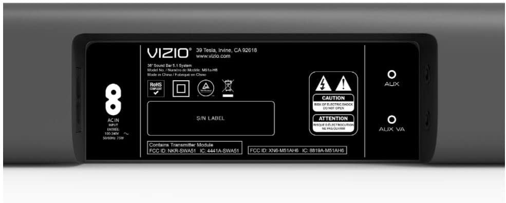 VIZIO M51a-H6 5.1 Dolby Atmos 36" Sound Bar System- (Renewed)